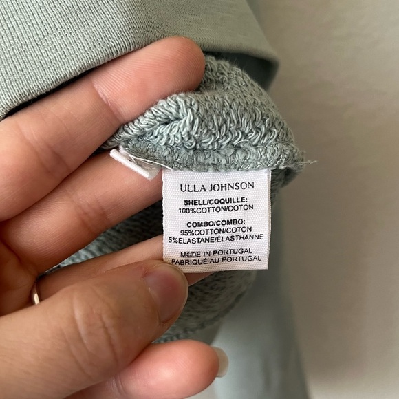 Ulla Johnson Jude Puff Sleeve Sweatshirt in Blue Green Women's Size P - Picture 9 of 14